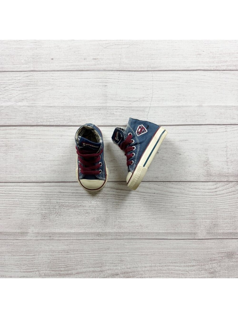 Converse All Star Superman High Top Denim Toddler Sneakers Blue Vintage Style 3